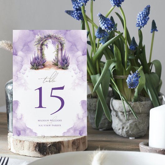 Garden Wedding Lavender Personalisiert Tischnummer