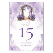 Garden Wedding Lavender Personalisiert Tischnummer (Vorderseite)