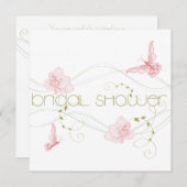 Garden Wedding Pink Lilies Brautparty Einladung (Vorne/Hinten)