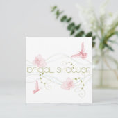 Garden Wedding Pink Lilies Brautparty Einladung (Stehend Vorderseite)