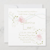 Garden Wedding Pink Lilies Brautparty Einladung (Rückseite)