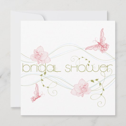 Garden Wedding Pink Lilies Brautparty Einladung (Vorderseite)