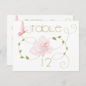 Garden Wedding Pink Lilies Table Card Postkarte (Vorne/Hinten)