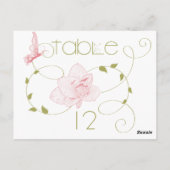 Garden Wedding Pink Lilies Table Card Postkarte (Rückseite)