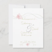 Garden Wedding Pink Lilies Verlobung Ankündigung (Rückseite)