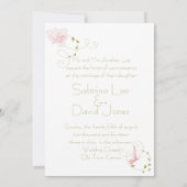 Garden Wedding Pink Lilies Wedding Einladung (Rückseite)