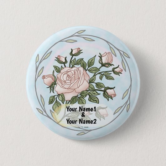 Garden Wedding Rose Button (Vorderseite)