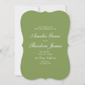Garden Wedding Save the Date Die-Cut Green Einladung (Vorderseite)