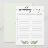 Garden Wedding Shower Wedgeet Alphabet Game (Vorne/Hinten)