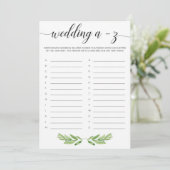 Garden Wedding Shower Wedgeet Alphabet Game (Stehend Vorderseite)