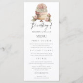 Garden Wedding Wassercolor Menükarte (Vorderseite)