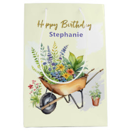 Garden Wheelbarrow Happy Geburtstag Personalisiert Mittlere Geschenktüte