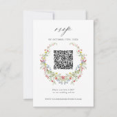 Garden Whimsical Floral Wedding QR Code RSVP Card Karte (Vorderseite)