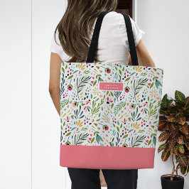 Garden Whimsy Floral Monogram Tasche