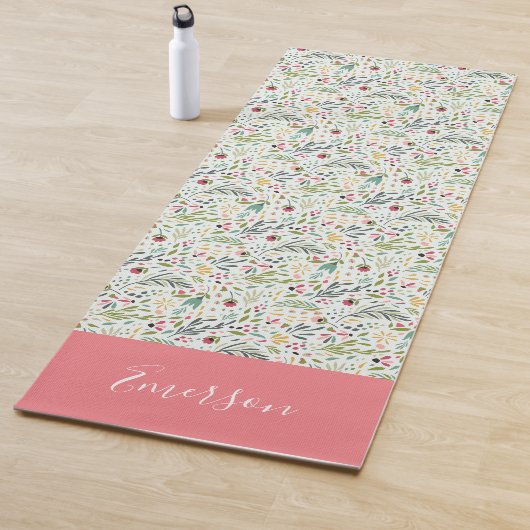 Garden Whimsy Floral Monogram Yogamatte (Beispiel)