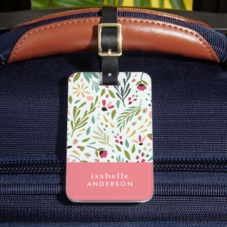 Garden Whimsy Floral Personalisiert Gepäckanhänger