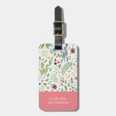 Garden Whimsy Floral Personalisiert Gepäckanhänger (Vorderseite vertikal)