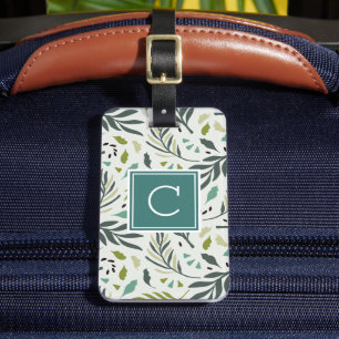 Garden Whimsy Greenery Mit Monogramm Gepäckanhänger