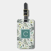 Garden Whimsy Greenery Mit Monogramm Gepäckanhänger (Vorderseite vertikal)