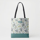 Garden Whimsy Greenery Monogram Tasche (Vorderseite)