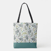 Garden Whimsy Greenery Monogram Tasche (Rückseite)