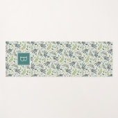 Garden Whimsy Greenery Monogram Yogamatte (Vorderseite (Horizontal))