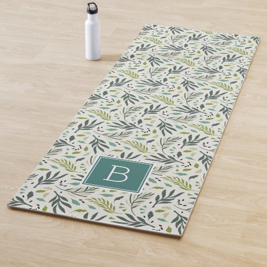 Garden Whimsy Greenery Monogram Yogamatte (Beispiel)