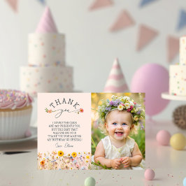 Garden Wildblume 1. Geburtstag Vielen Dank Einladung