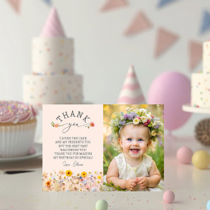 Garden Wildblume 1. Geburtstag Vielen Dank Einladung