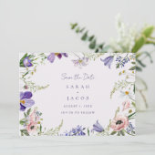 Garden Wildblume Foto Wedding Save The Date (Stehend Vorderseite)