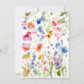 Garden Wildblume Typografie Kinderdusche Einladung (Rückseite)