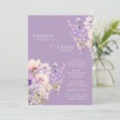 Garden Wildblumen Lavender Wedding QR Code Einladung (Stehend Vorderseite)