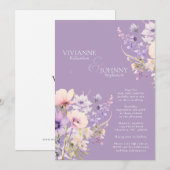 Garden Wildblumen Lavender Wedding QR Code Einladung (Vorne/Hinten)