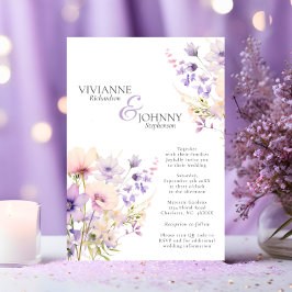 Garden Wildblumen Lavender Wedding QR Code Einladung