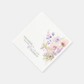 Garden Wildblumen Lila Lavendel Lila Hochzeit Serviette (Ecke)