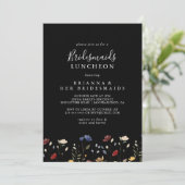 Garden Wildflower Bridesmaids Luncheon Shower Einladung (Stehend Vorderseite)