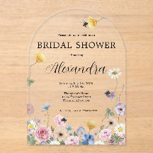 Garden Wildflowers Bridal Shower Invitation