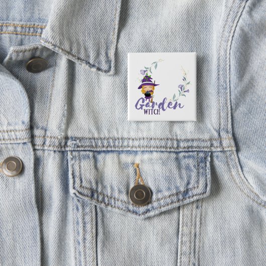 GARDEN WITCH - Personalize with text, spell, sigil Button (Beispiel)
