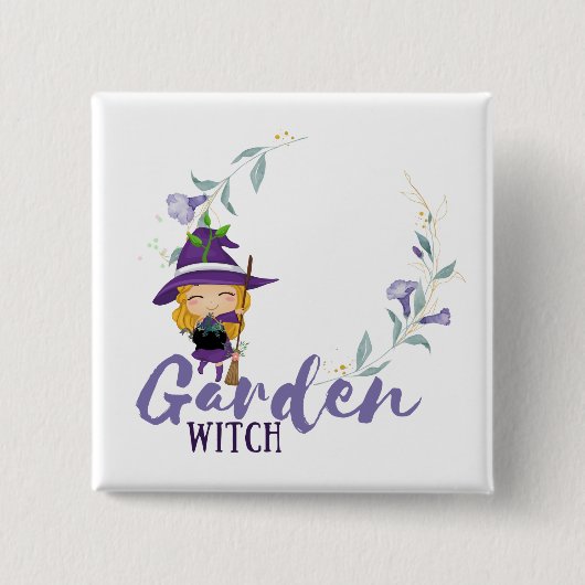 GARDEN WITCH - Personalize with text, spell, sigil Button (Vorderseite)