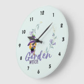 GARDEN WITCH - Personalize with text, spell, sigil Große Wanduhr (Winkel)