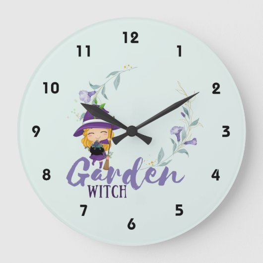 GARDEN WITCH - Personalize with text, spell, sigil Große Wanduhr (Vorderseite)