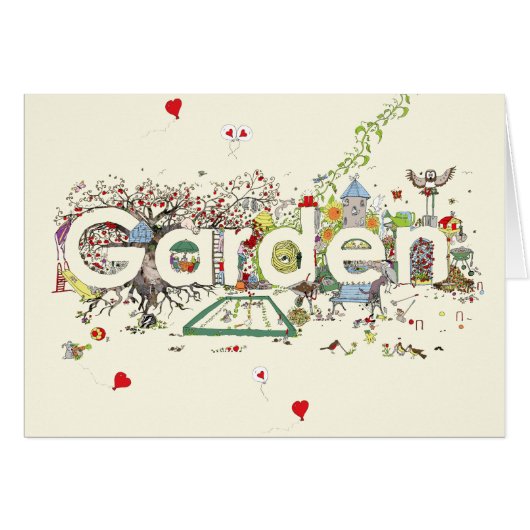 Garden Word Art Niedliche Gartenarbeit Typografie (Vorderseite (Horizontal))