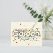 Garden Word Art Niedliche Gartenarbeit Typografie Postkarte (Stehend Vorderseite)