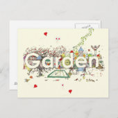 Garden Word Art Niedliche Gartenarbeit Typografie Postkarte (Vorne/Hinten)