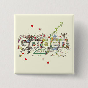 Garden Word Art Spaß Funny Gardens Typografie Button