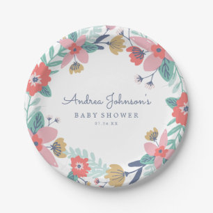 Garden Wreath Baby Dusche Pappteller