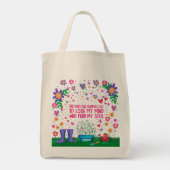 Garden Zitat Blumenspass Name Blumengeist Tragetasche (Rückseite)