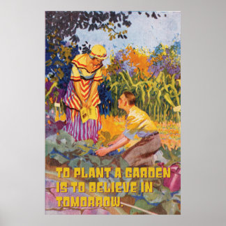 Garden zu glauben an morgen farbenfrohe Vintage Ku Poster