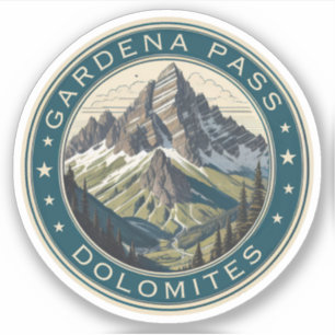 Gardena-Pass Hochgebirgspass Dolomiten, Südtirol Aufkleber