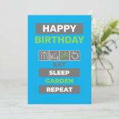 Gardener Birthday Card - Sleep Garden wiederholen (Stehend Vorderseite)